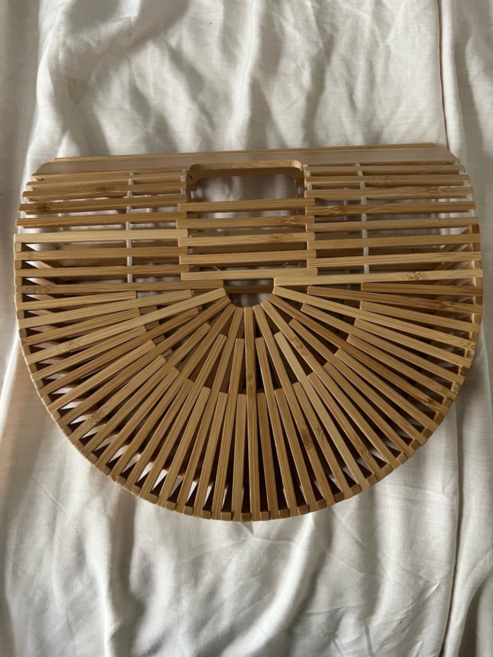 Bamboo Half-Moon Handbag - Natural Tan Women's Bag